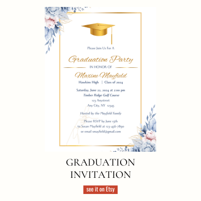 floral graduation invitation